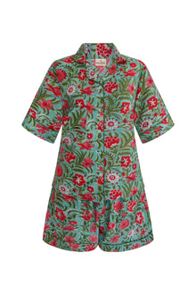  Neha Botanical Shorts PJ Set in Green