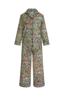  Juhi Botanical Long Sleeve PJ Set in Light Green