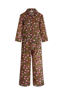  Mahi Botanical Long Sleeve PJ Set in Olive Green
