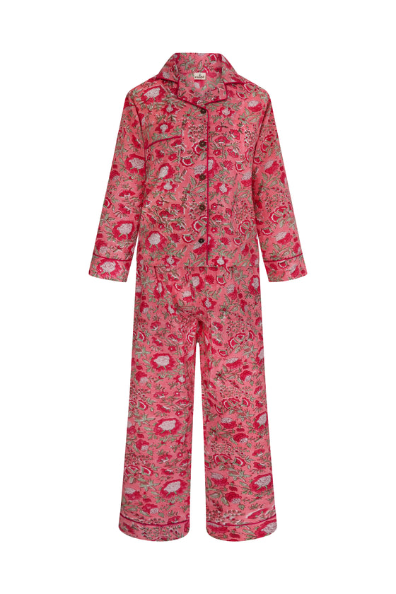 Ruhi Botanical Long Sleeve PJ Set in Pink