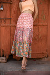 Meher Tiered Skirt in Coral