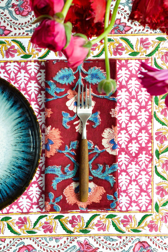 Maroon Botanics Napkins