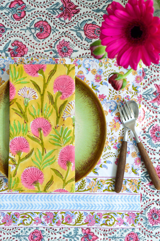 Yellow Sunshine Floral Napkins