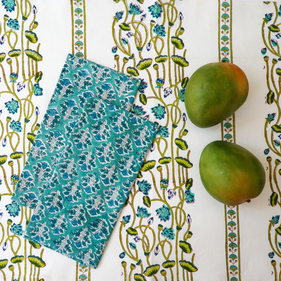 Sea Green Lily Table Runner Mat